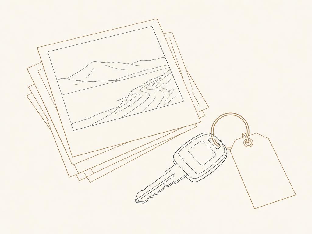 Line illustration representing photos and ownership